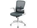 メッシュチェア(オフィスチェア・ホワイトフレーム・ミドルバック・ロッキング・ランバーサポート) 150-SNCM018 [グレー] 